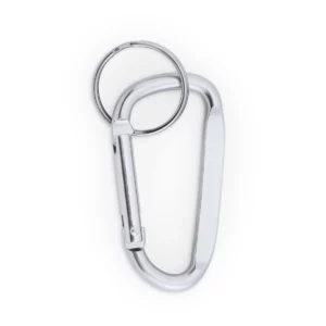 Llavero mosquetón Stamina Pale 4073, plata, vista frontal del llavero
