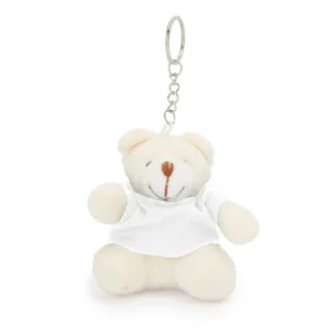 Llavero osito de peluche Stamina Sito 4079, blanco, vista frontal del llavero