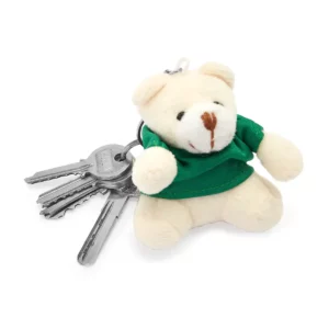 Llavero osito de peluche Stamina Sito 4079, verde helecho, ejemplo de uso del llavero con llaves
