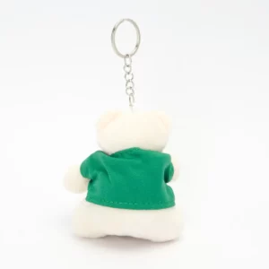 Llavero osito de peluche Stamina Sito 4079, verde helecho, vista posterior del osito con camiseta verde helecho