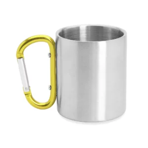 Taza con mosquetón Stamina Guaya 4082, amarillo, vista frontal del producto