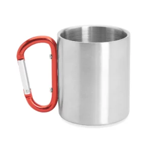 Taza con mosquetón Stamina Guaya 4082, rojo, vista frontal del producto