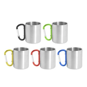 Taza con mosquetón Stamina Guaya 4082, vista conjunta de los cinco colores de mosquetón disponibles