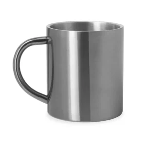 Taza de acero Stamina Kiwan 4083, plata, vista frontal del producto