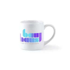 Taza de cerámica para sublimar Stamina Marang 4084, blanco, ejemplo de la taza con un diseño impreso