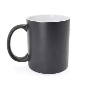 Taza mágica para sublimar Stamina Okra 4085, negro, vista frontal del producto