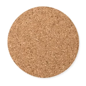 Pack de 10 posavasos de corcho Stamina Chala 4087, crudo, vista frontal de un posavasos del pack