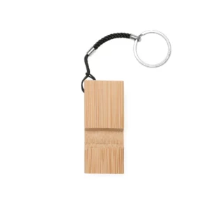 Llavero soporte de bambú Stamina Stelo 4094, crudo, vista frontal del soporte de bambú