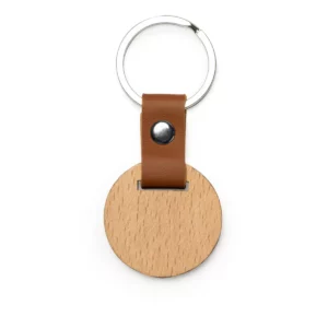 Llavero de madera Stamina Marbel 4109, diseño redondo, vista frontal del llavero