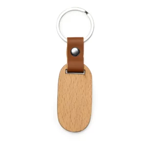 Llavero de madera Stamina Marbel 4109, diseño ovalado, vista frontal del llavero