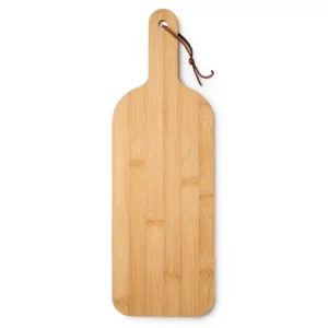 Tabla de cortar de bambú Stamina Boran 4115, crudo, vista frontal de la tabla con mango