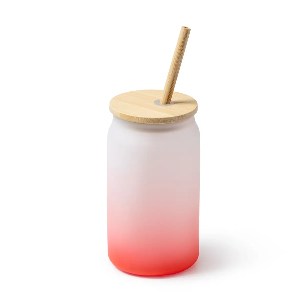 Vaso de cristal con pajita Stamina Dalby 4202 4 Vaso de cristal con pajita Stamina Dalby 4202, rojo, vista superior del vaso con tapa y pajita en perspectiva