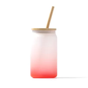 Vaso de cristal con pajita Stamina Dalby 4202, rojo, vista frontal del producto