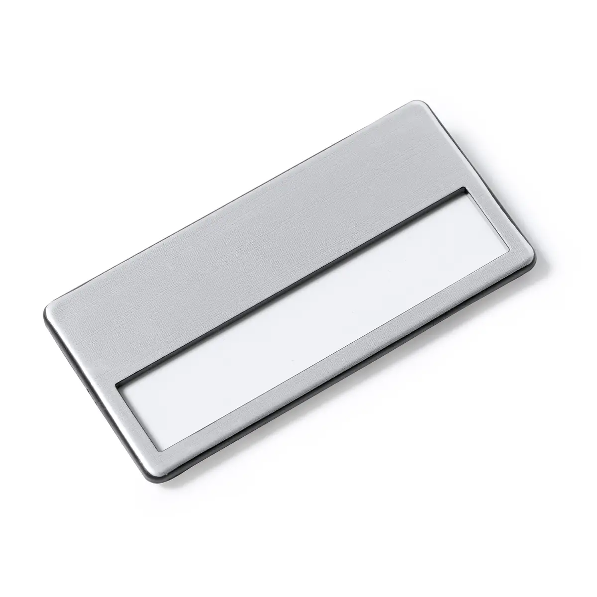 Identificador de aluminio Stamina Ganda 7069 2 Identificador de aluminio Stamina Ganda 7069, plata, vista frontal en perspectiva