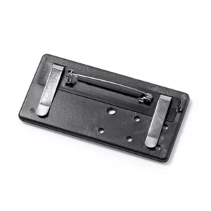 Identificador de aluminio Stamina Ganda 7069, plata, vista posterior del sistema de fijación