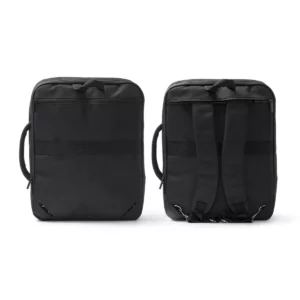 Mochila ejecutiva Stamina Warka 7083, negro, vistas posteriores con las cintas ocultas y desplegadas