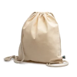 Mochila de algodón Stamina Barone 7085, crudo, vista de la mochila cerrada en perspectiva