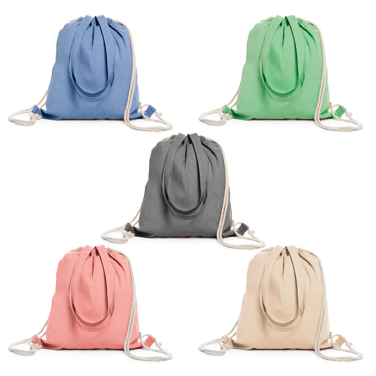 Pack 20 bolsas mochila Stamina Varese 7107 6 Bolsa mochila Stamina Varese 7107, vista conjunta de los colores disponibles
