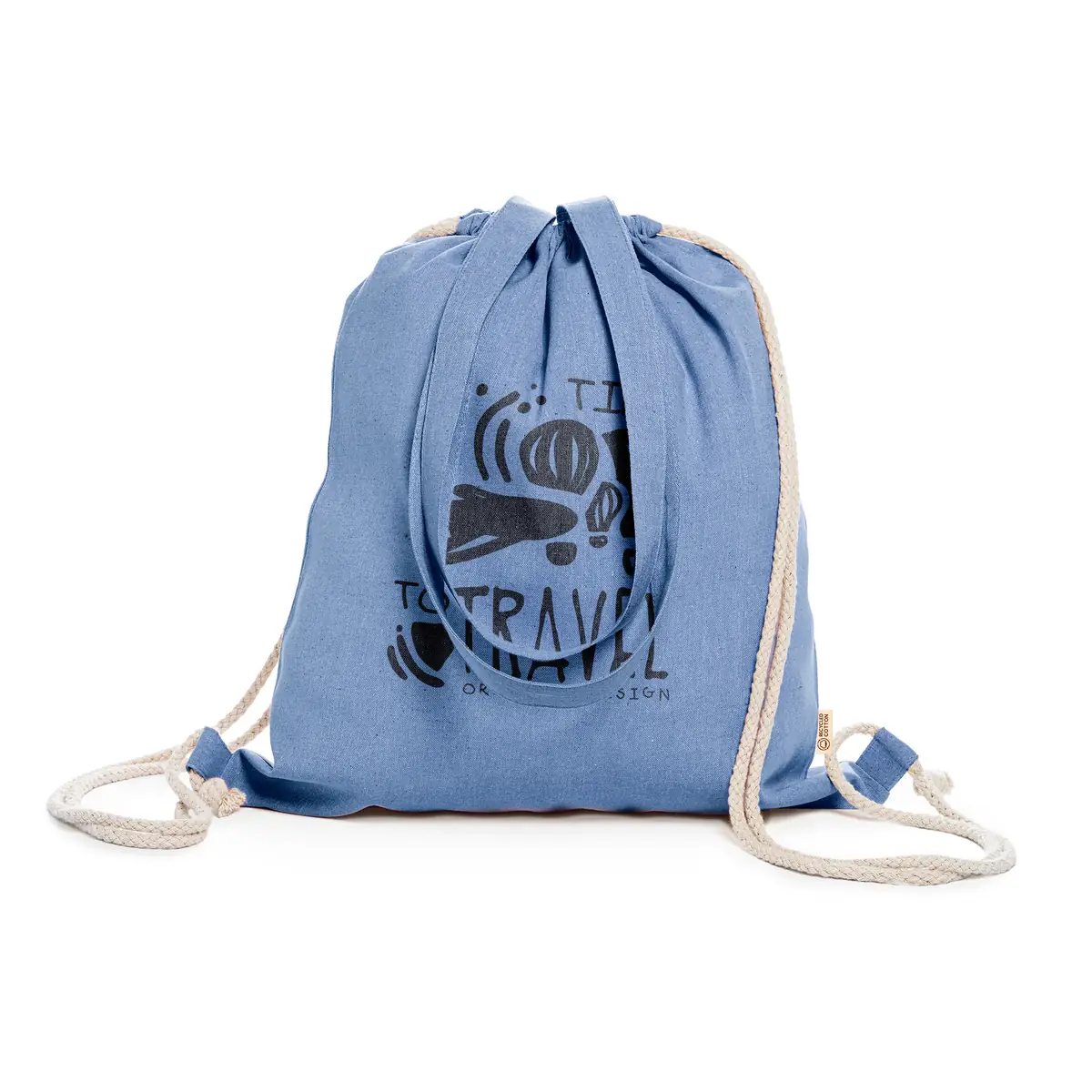Pack 20 bolsas mochila Stamina Varese 7107 7 Bolsa mochila Stamina Varese 7107, royal, ejemplo de personalización sobre la bolsa mochila