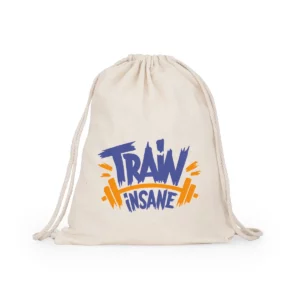 Mochila de cuerdas Stamina Mirlo 7137, crudo, vista de la mochila con un ejemplo de personalización