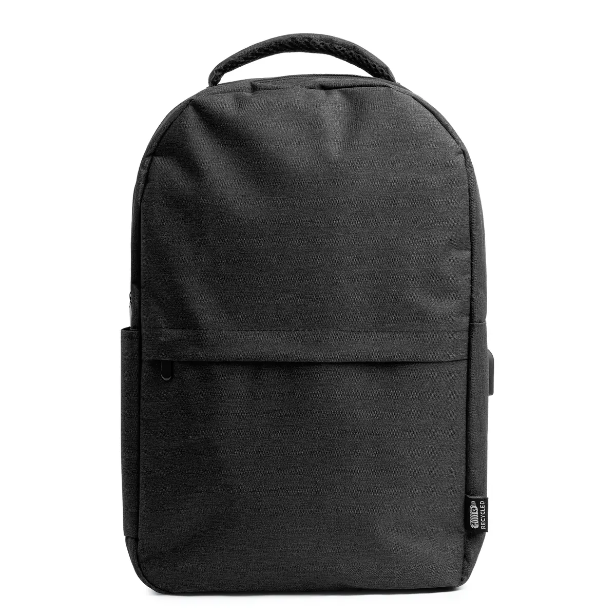 Mochila de RPET Stamina Gregor 7139 2 Mochila de RPET Stamina Gregor 7139, negro, vista frontal de la mochila