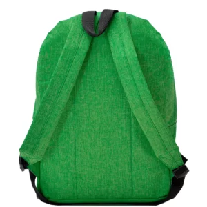 Mochila de poliéster Stamina Teros 7145, verde helecho vigoré, vista posterior con los tirantes acolchados
