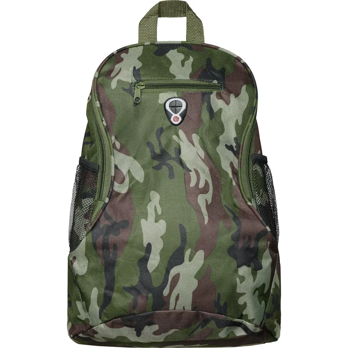 Mochila con salida para auriculares Stamina Condor 7153 9 Mochila con salida para auriculares Stamina Condor 7153, camuflaje bosque, vista frontal de la mochila