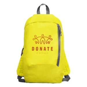 Mochila ligera Stamina Sison 7154, amarillo, ejemplo de marcaje sobre la mochila amarilla