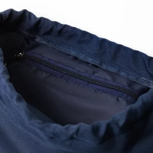 Mochila de cuerdas Stamina Zorzal 7157, marino, detalle del bolsillo interior con cremallera
