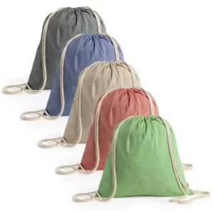 Mochila de algodón Stamina Brescia 7165, vista conjunta de los colores con las mochilas cerradas