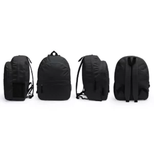 Mochila de dos compartimentos Stamina Wilde 7174, negro, vistas laterales, frontal y posterior de la mochila