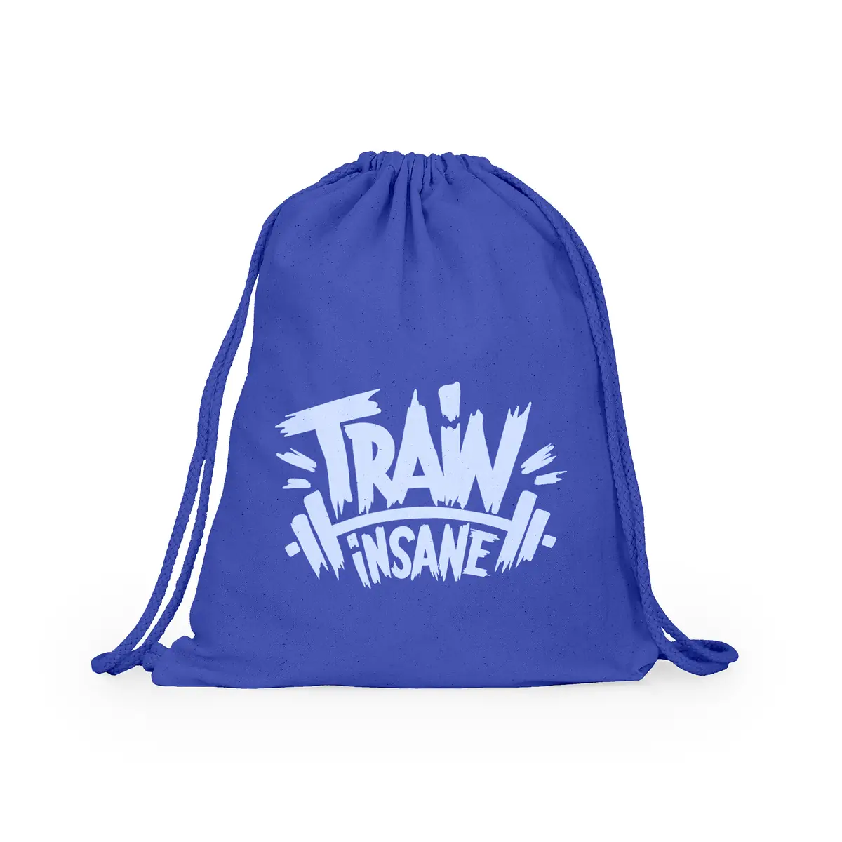 Pack 10 mochilas de algodón Stamina Adare 7175 7 Mochila de cuerdas Stamina Adare 7175, royal, vista de la mochila con un ejemplo de personalización