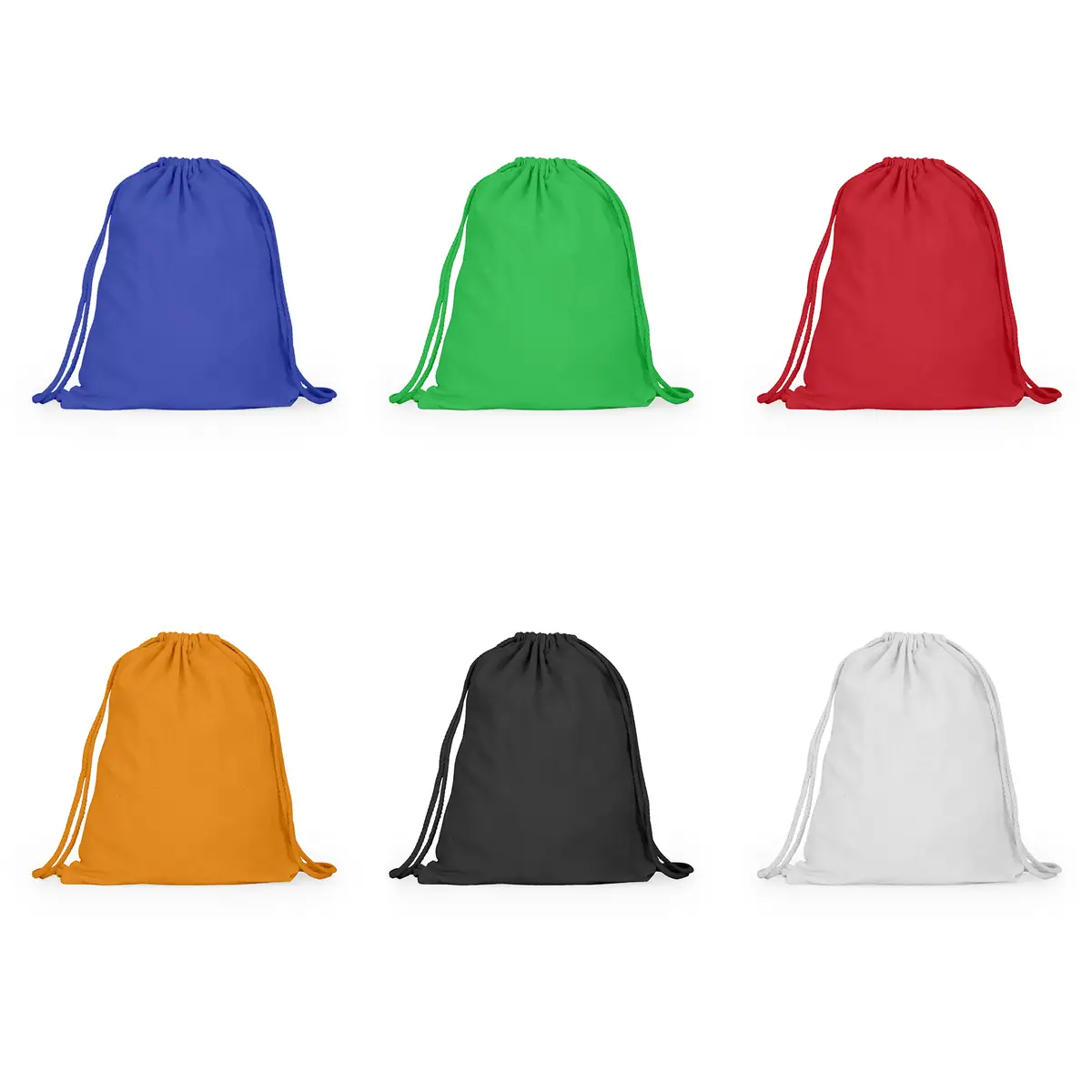 Pack 10 mochilas de algodón Stamina Adare 7175 8 Mochila de cuerdas Stamina Adare 7175, vista conjunta de los colores disponibles