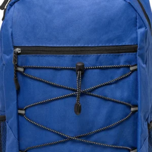 Mochila deportiva Stamina Misuri 7181, royal, detalle de las cremalleras y la cuerda elástica frontal