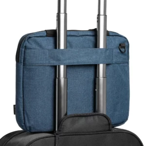 Portadocumentos RPET Stamina Kalmar 7500, dénim vigoré, ejemplo de colocación en un trolley
