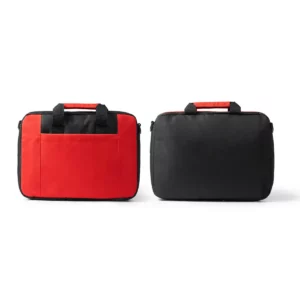 Portadocumentos para portátil Stamina Lora 7515, rojo, vistas frontal y posterior del portadocumentos