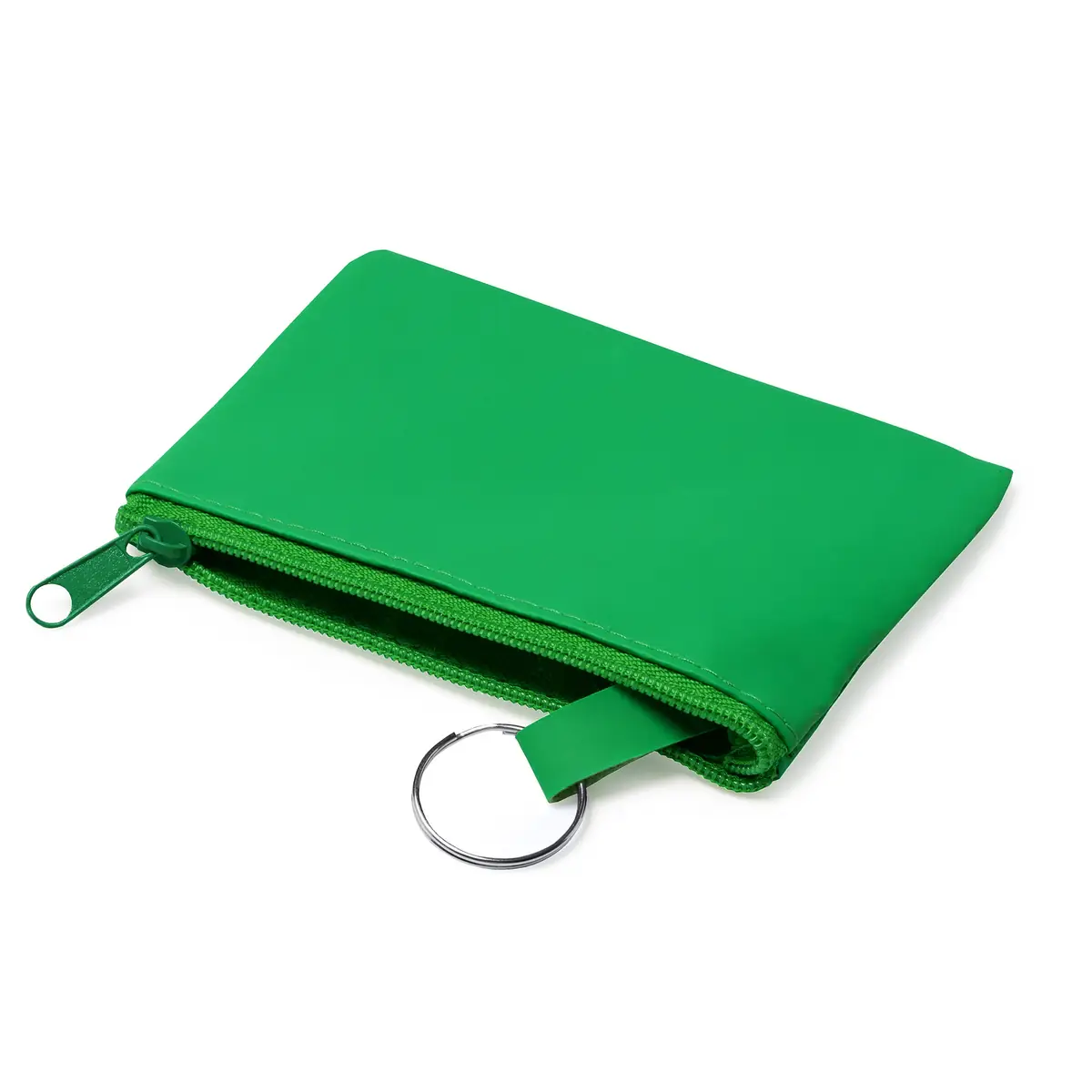 Monedero con llavero Stamina Medea 7542 12 Monedero con llavero Stamina Medea 7542, verde helecho, detalle de la anilla llavero y de la cremallera