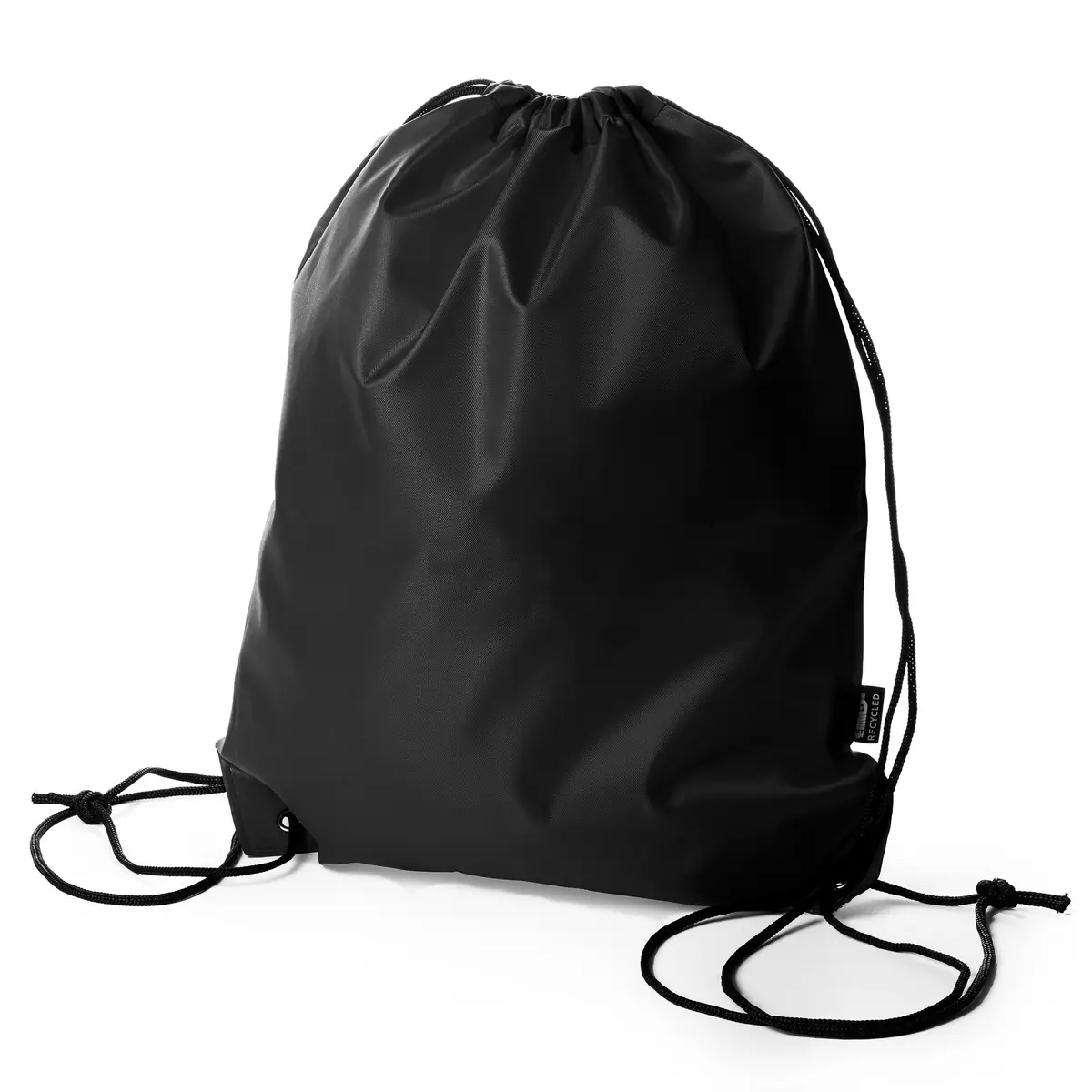 Pack 50 mochilas de RPET Stamina Larus 7550 5 Mochila de cuerdas Stamina Larus 7550, negro, vista frontal del producto