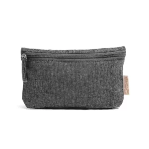 Neceser de algodón reciclado Stamina Remo 7562, negro jaspeado, vista frontal del neceser