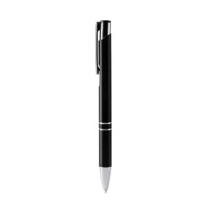 Bolígrafo de aluminio reciclado Stamina Simon 7972, negro, vista frontal del bolígrafo
