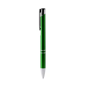 Bolígrafo de aluminio reciclado Stamina Simon 7972, verde helecho, vista frontal del bolígrafo