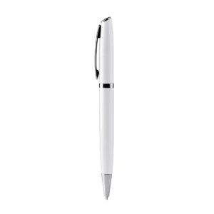 Bolígrafo giratorio Stamina Alvik 7973, blanco, vista frontal del bolígrafo