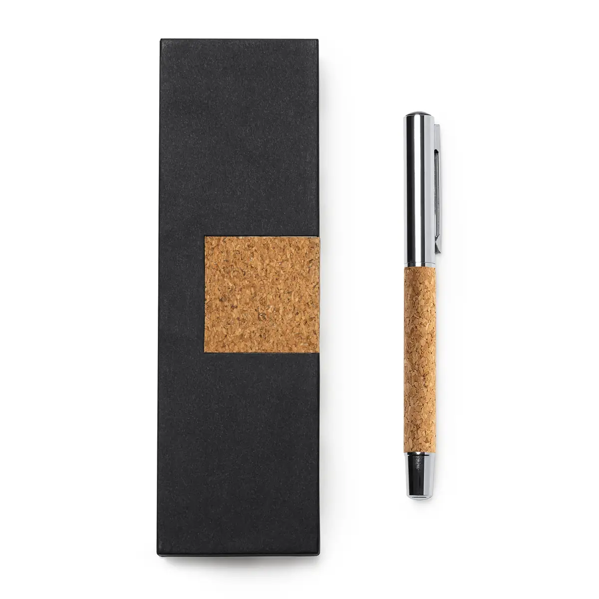 Roller de corcho Stamina Suver 7992 1 Roller de corcho Stamina Suver 7992, corcho natural y metal con estuche negro, vista frontal del roller y su estuche
