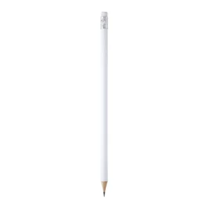 Lápiz de madera con goma Stamina Couvet 8002, blanco, vista frontal del lápiz