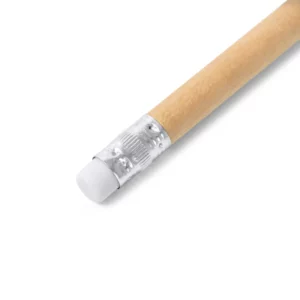 Lápiz de madera con goma Stamina Mata 8003, crudo, detalle de la goma del lápiz