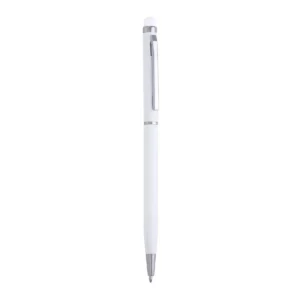 Bolígrafo con puntero Stamina Baume 8005, blanco, vista frontal del bolígrafo