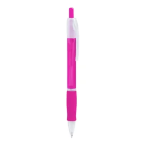 Bolígrafo translúcido Stamina Ontario 8008, fucsia, vista frontal del bolígrafo