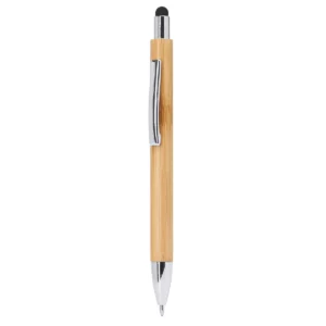 Bolígrafo de bambú con puntero Stamina Pampa 8019, bambú con puntero negro, vista frontal del bolígrafo