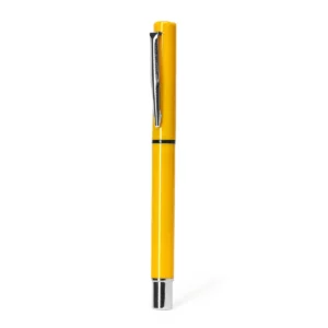 Bolígrafo roller Stamina Yama 8021, amarillo, vista frontal del bolígrafo