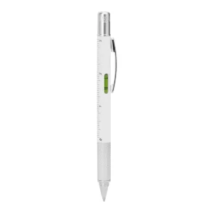 Bolígrafo multiherramienta Stamina Kanchan 8024, blanco, vista frontal del bolígrafo